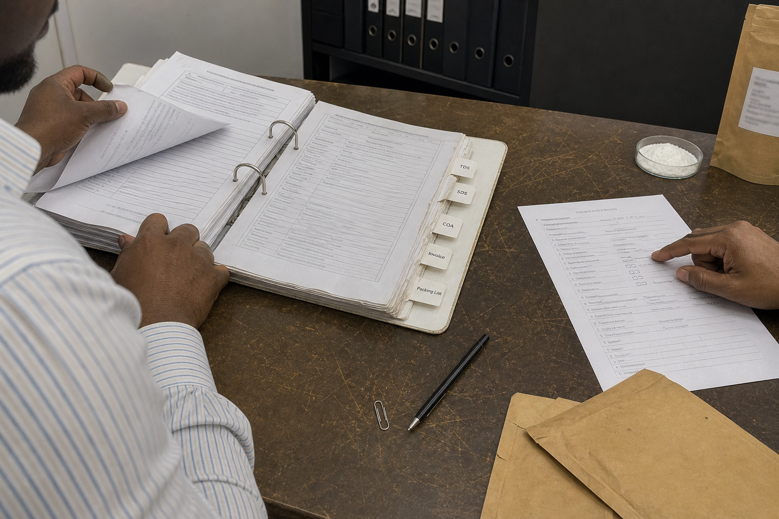 Reviewing HPMC compliance and shipment documents