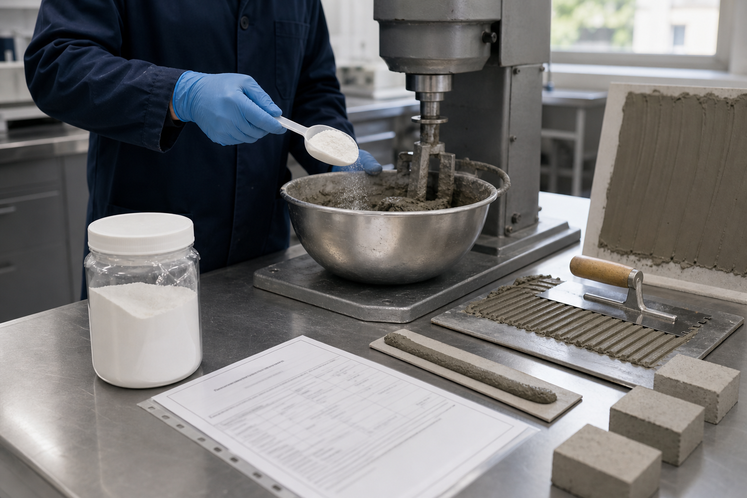 Pre-shipment HPMC sample validated in a dry-mix mortar application laboratory