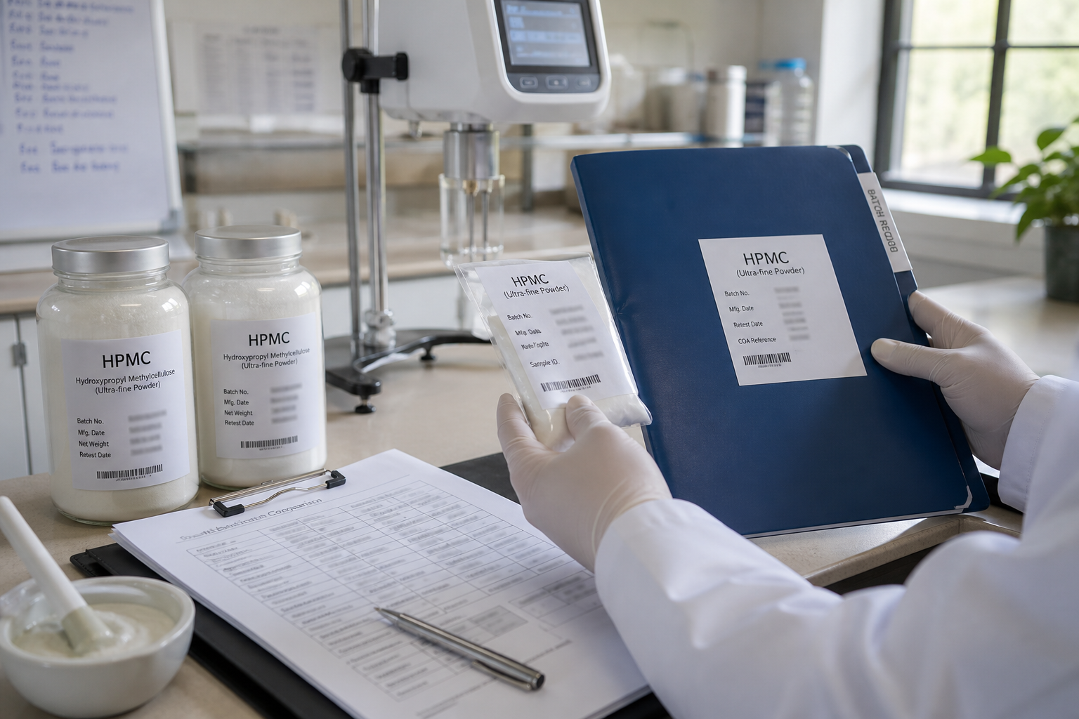 HPMC grade and certificate of analysis verification